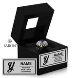 Yonkers Railsplitters Baseball 2025 Championship Black Window Ring Box