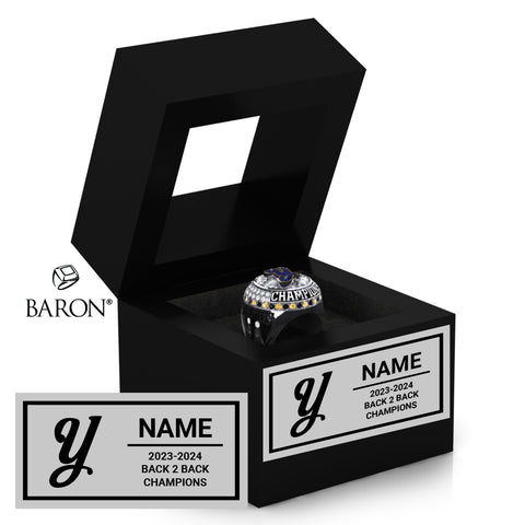 Yonkers Railsplitters Baseball 2025 Championship Black Window Ring Box