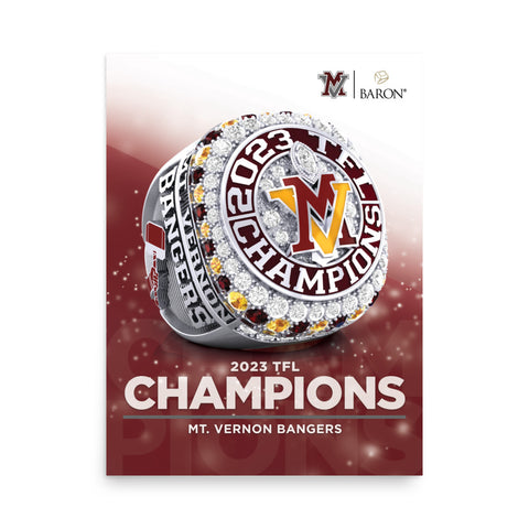 Mt Vernon Bangers Football 2023 Championship Poster - Design 3.10