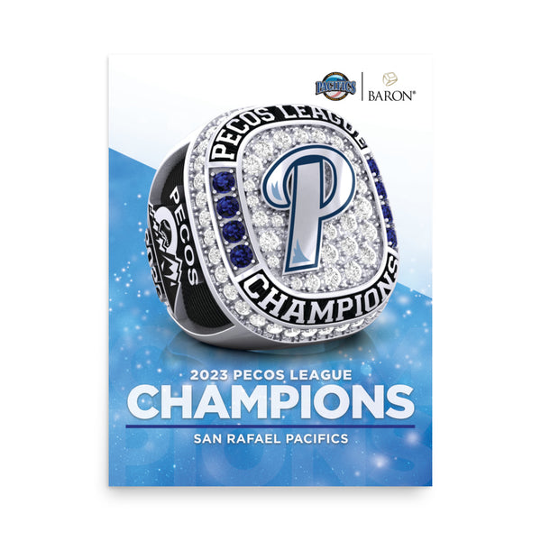 San Rafael Pacifics Baseball 2023 Championship Poster