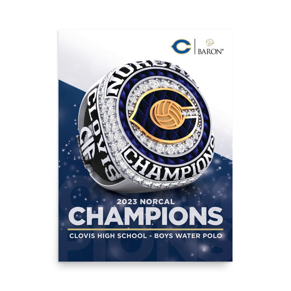 Clovis High School Boys Water Polo 2023 Championship Poster