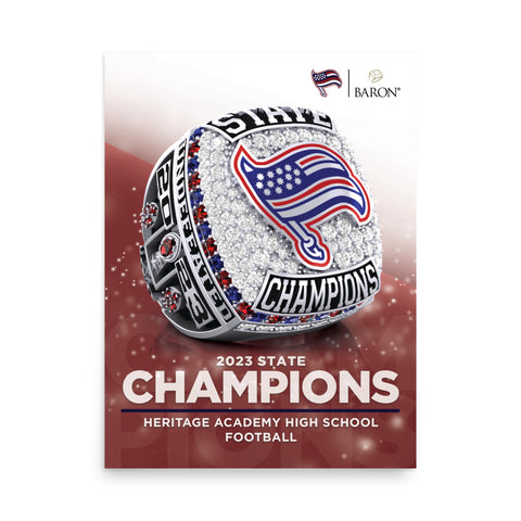 Heritage Academy High School Football 2023 Championship Poster