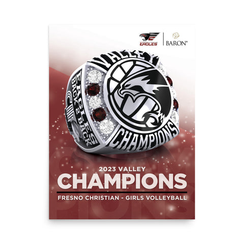 Fresno Christian Girls Volleyball 2023 Championship Poster