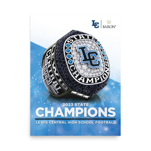 Lewis Central High School Football 2023 Championship Poster