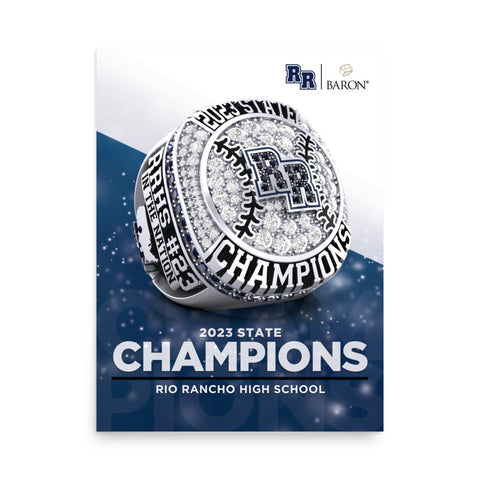 Rio Rancho High School Baseball 2023 Championship Poster