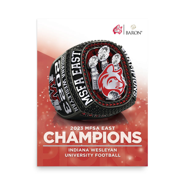 Indiana Wesleyan University Football 2023 Championship Poster