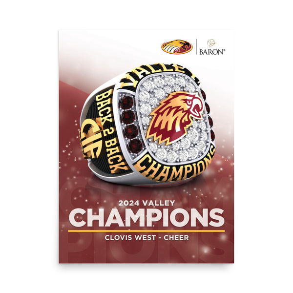 Clovis West Cheer 2024 Championship Poster