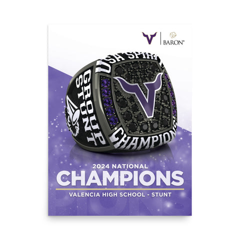 Valencia High School Stunt National Champions 2024 Championship Poster