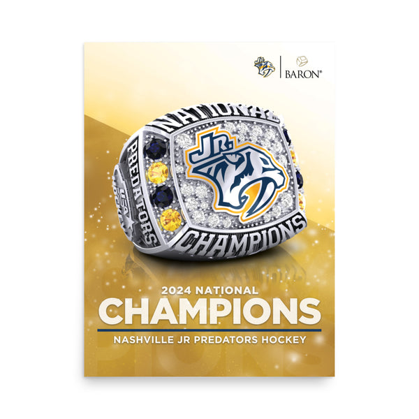 Nashville Jr Predators Hockey 2024 Championship Poster