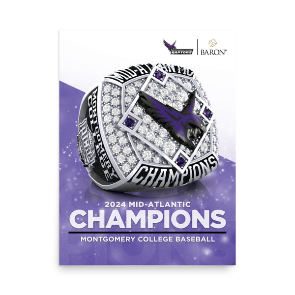 Montgomery College Baseball 2024 Championship Poster