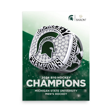 Michigan State University Men's Hockey 2024 Championship Poster