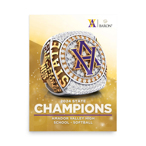 Amador Valley High Schooll Softball 2024 Championship Poster