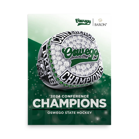 Oswego State Hockey 2024 Championship Poster