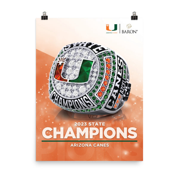 Arizona Canes Football 2023 Championship Poster