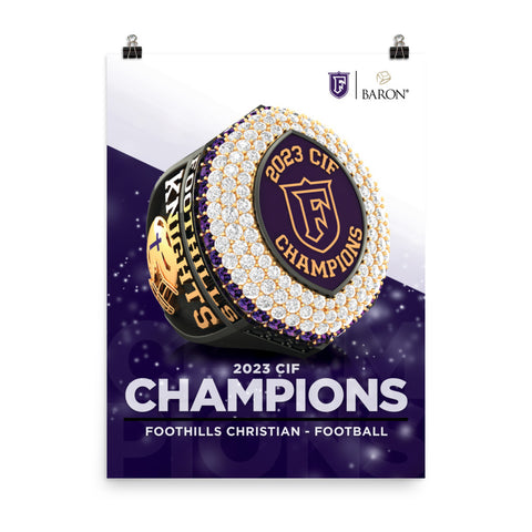 Foothills Christian Football 2023 Championship Poster