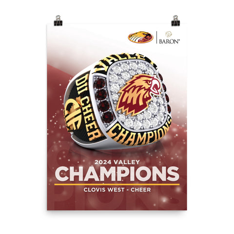 Clovis West Cheer DII 2024 Championship Poster