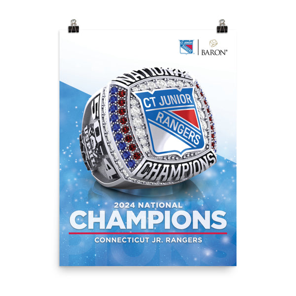 Connecticut Jr. Rangers Hockey 2024 Championship Poster