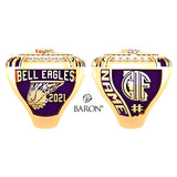 Bell High School Boys Basketball 2021 Championship Ring - Design 2.3