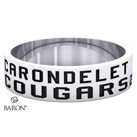 Carondelet Cougars Class Ring  (Durilium, Sterling Silver, 10KT White Gold) - Design 10.1