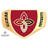 Carondelet Cougars Crest Shield Signet Class Ring (Gold Durlium, 10kt Yellow Gold) - Design 4.2