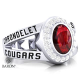Carondelet Cougars Class Ring - 3059 (Durilium, Sterling Silver, 10KT White Gold) - Design 8.1