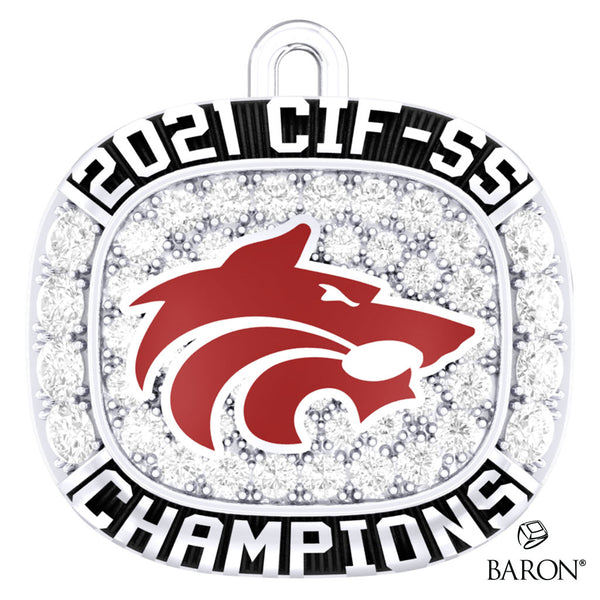 Claremont High School Boys Tennis 2021 Championship Ring Top Pendant - Design 1.1