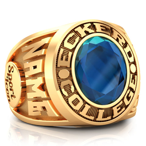 Eckerd College Tritons Senior Ring - Design 6.2 (Gold Durilium / 6k Yellow Gold / 10k Gold Durilium)