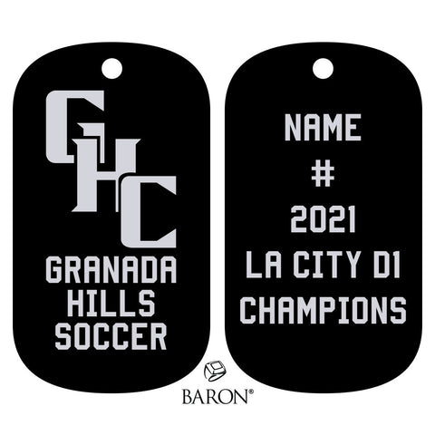 Granada Hills Charter Girls Soccer CIF Championship Dog Tag