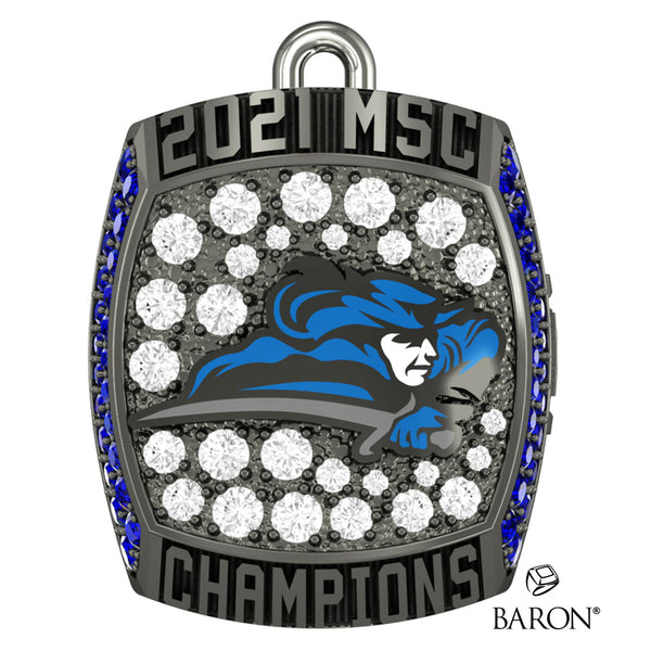 Lindsey Wilson College Football 2021 Championship Ring Top Pendant - Design 3.3