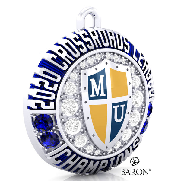 Marian University Womens Soccer 2020 Championship Ring Top Pendant - Design 2.5