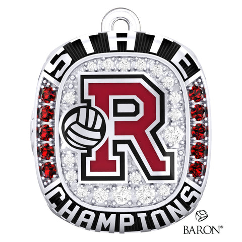 Redwood High School Girls Volleyball  2021 Championship Ring Top Pendant - Design 2.1