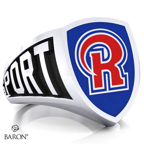 Richland High School  Athletic Shield Signet Class Ring (Durlium, Sterling Silver, 10kt White Gold) - Design 3.1