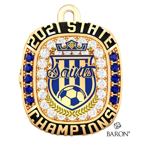 San Dimas Girls Soccer 2021 Championship Ring Top Pendant - Design 2.2