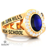 San Juan Hills Class Ring - 3059 (Gold Durilium, 10KT Yellow Gold) - Design 8.2