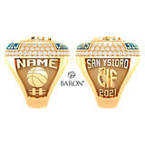 San Ysidro Boys Basketball 2021 Championship Ring - Design 1.4
