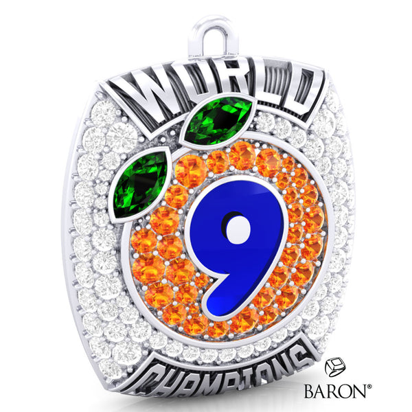 Stingray Allstars Orange Cheer Championship Ring Top Pendant - Design 1.8