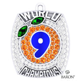Stingray Allstars Orange Cheer Championship Ring Top Pendant - Design 1.8