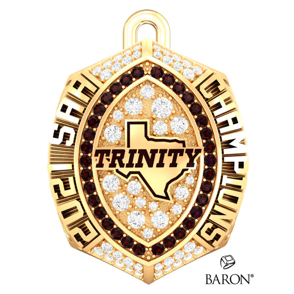 Trinity University Football 2021 Championship Ring Necklace Pendant - Gold Durilium