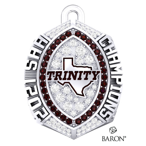 Trinity University Football 2021 Championship Ring Necklace Pendant - Silver Durilium