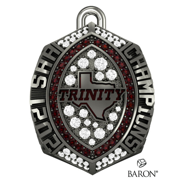 Trinity University Football 2021 Championship Ring Necklace Pendant - Obsidian Durilium