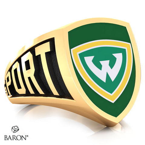Wayne State University Athletic Shield Signet Class Ring (Gold Durlium, 10kt Yellow Gold) - Design 3.2