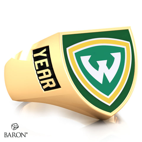 Wayne State University Crest Shield Signet Class Ring (Gold Durlium, 10kt Yellow Gold) - Design 4.2