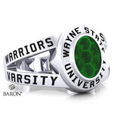 Wayne State University Class Ring - 3059 (Durilium, Sterling Silver, 10KT White Gold) - Design 8.1