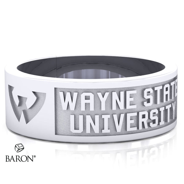 Wayne State University Class Ring - 3111 (Durilium, Sterling Silver, 10KT White Gold) - Design 9.1
