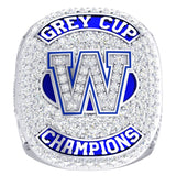 Winnipeg Blue Bombers -1990 Grey Cup Commemorative Ring - Design 1.10A (Durilium / 6KT White Gold / 10KT White Gold)