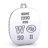 Winnipeg Blue Bombers -1990 Grey Cup Commemorative Ring Top Pendant - Design 1.13 (Durilium w/ Gold Durilium / 6KT White and Yellow Gold / 10KT White and Yellow Gold)