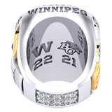 Winnipeg Blue Bombers Alumni 30th Anniversary 1988 Grey Cup Celebration Ring - Design 2.6 (Durilium w/ Gold Durilium / 6KT White and Yellow Gold / 10KT White and Yellow Gold) *DEPOSIT