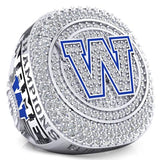 Winnipeg Blue Bombers Alumni 30th Anniversary 1988 Grey Cup Celebration Ring - Design 2.6(Durilium / 6KT White Gold / 10KT White Gold) *DEPOSIT