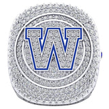 Winnipeg Blue Bombers Alumni 30th Anniversary 1988 Grey Cup Celebration Ring - Design 2.6(Durilium / 6KT White Gold / 10KT White Gold) *DEPOSIT