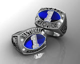 Championship Football Ring with Glass Enamel